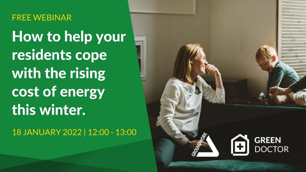 How to help your residents cope with the rising cost of energy this winter. Free webinar 18 January 2022 12:00 - 13:00