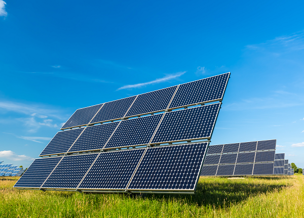 Solar panel farm for green economy.