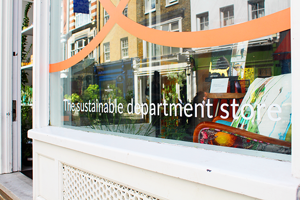 Sustainable department store sign at The Good Store