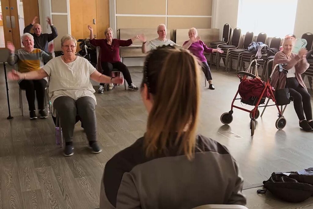 Chair based exercise class at @TheGrange