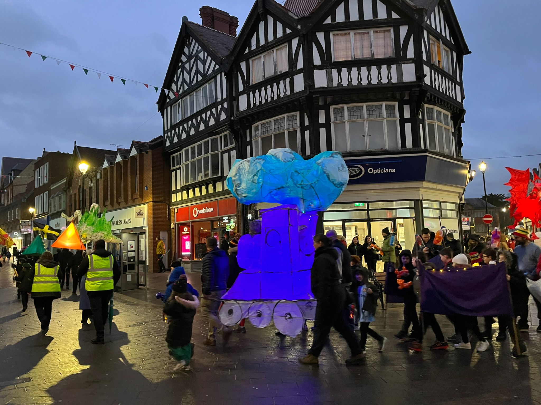 Wrecsam’s St David’s Day Lantern Parade lights up city centre.