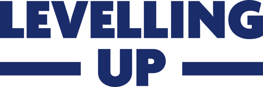 Blue Levelling Up logo on transparent background