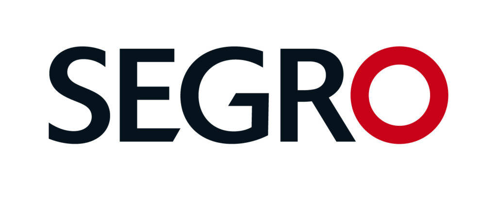 Logo for company called 'segro'. Image shows the company name 'segro' in black capital letters with the 'O' being red coloured.