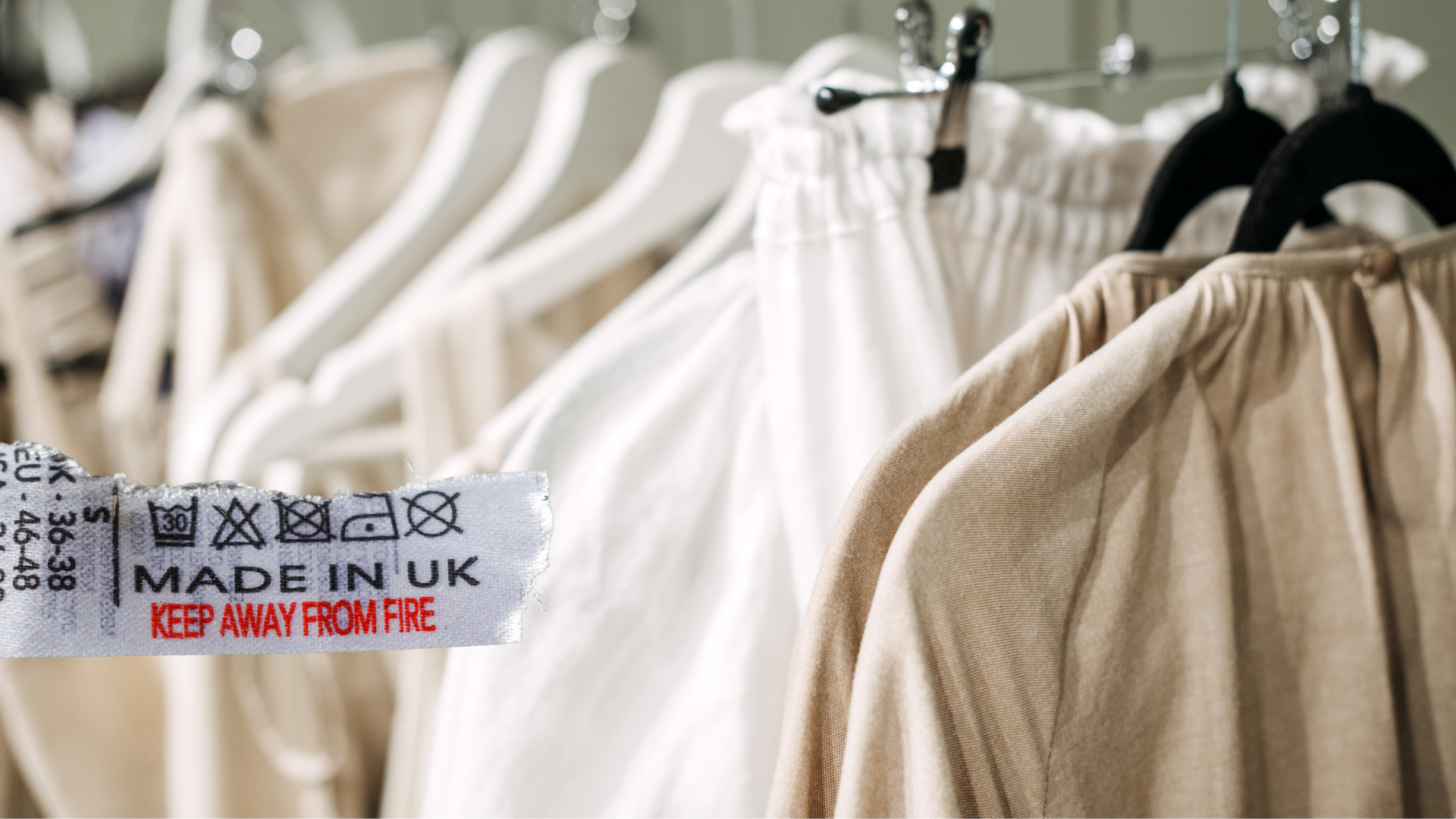 Fashion cloth made in the UK tag