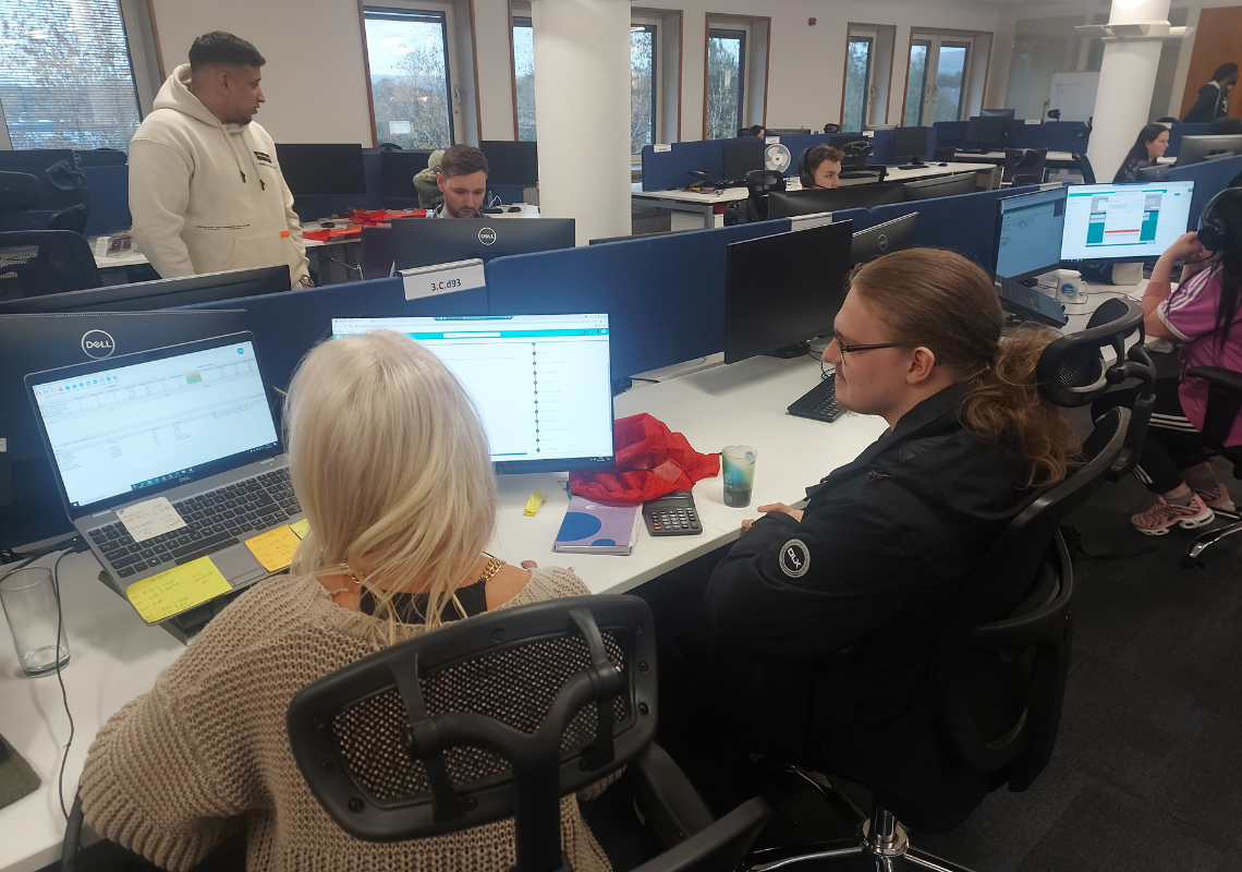 Young people learning IT skills as part of the Princes Trust programme
