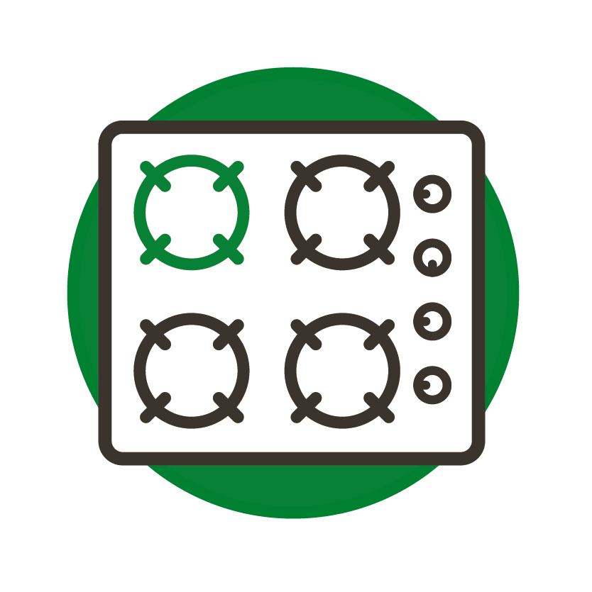 illustration shows electric or gas hob