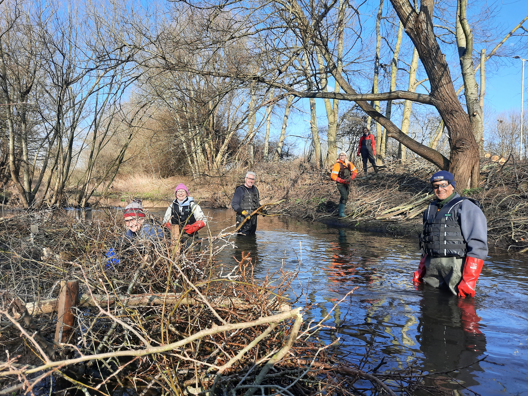 Volunteers take the plunge to celebrate a milestone in the 10-year ‘Rediscovering the River Colne’ project in Watford.