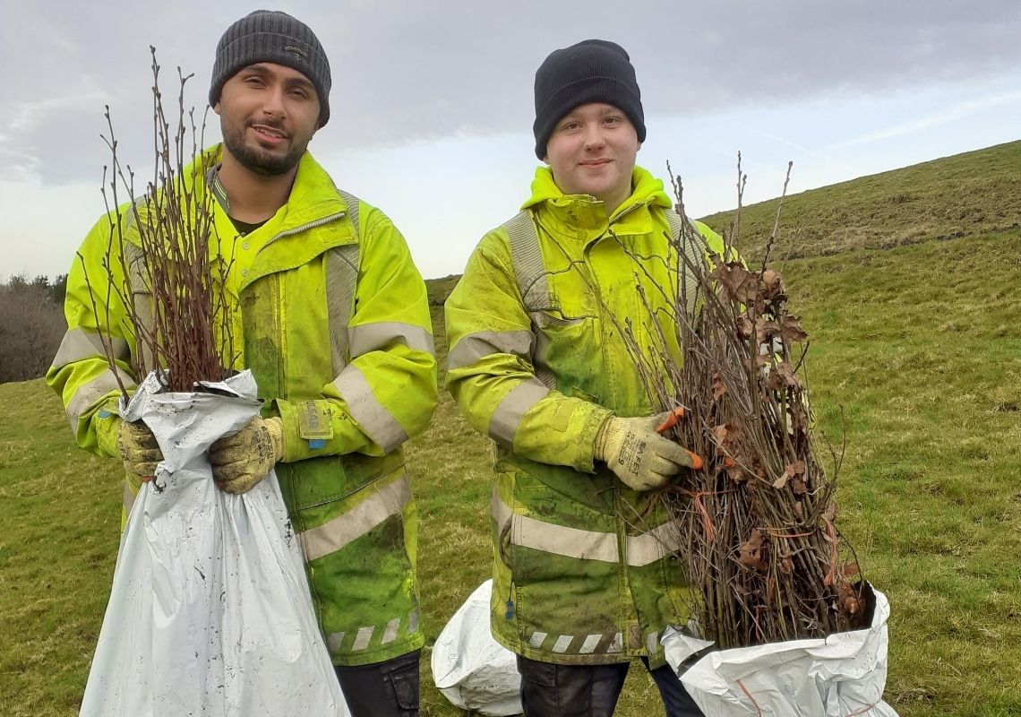 Josh in the Land team after completing the Prince's Trust programme