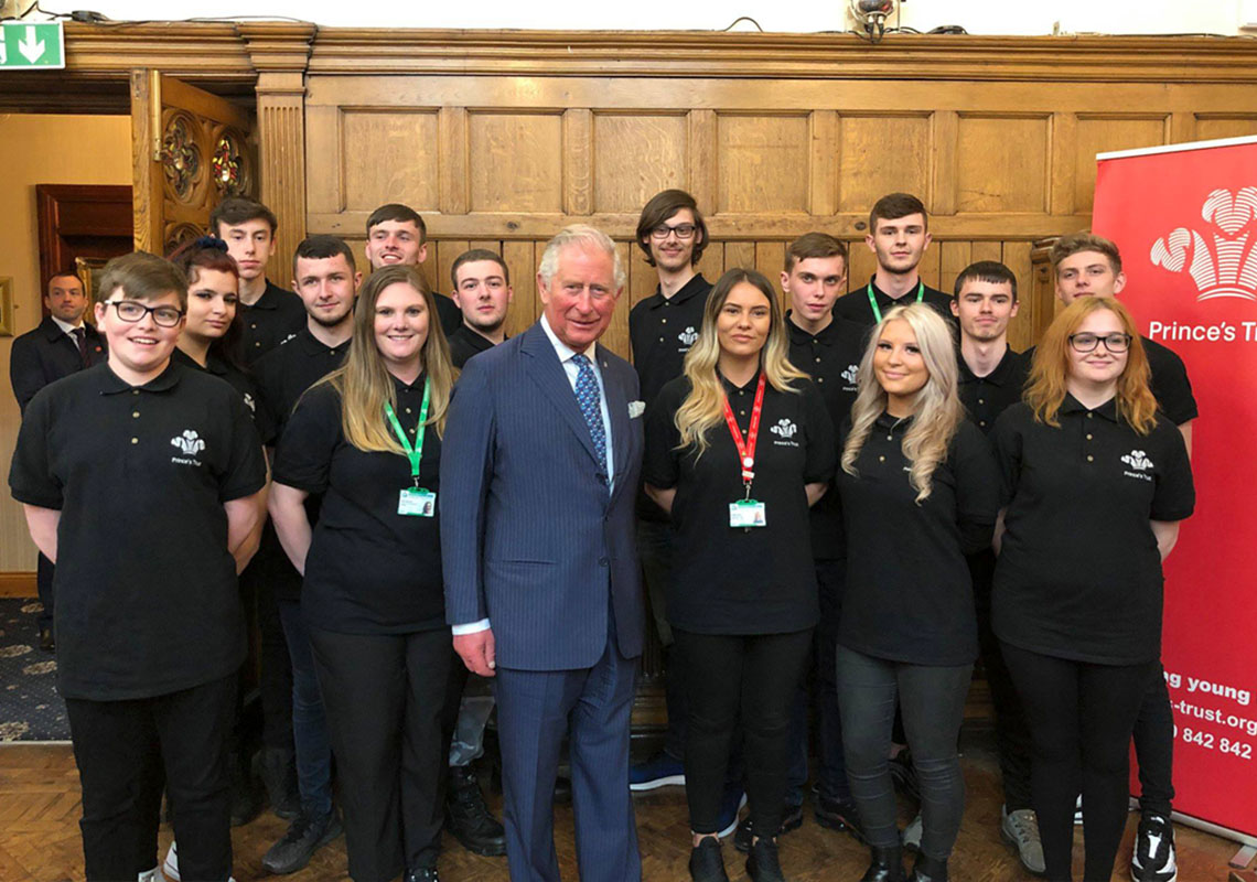 King Charles meeting young people taking part in the Prince's Trust project