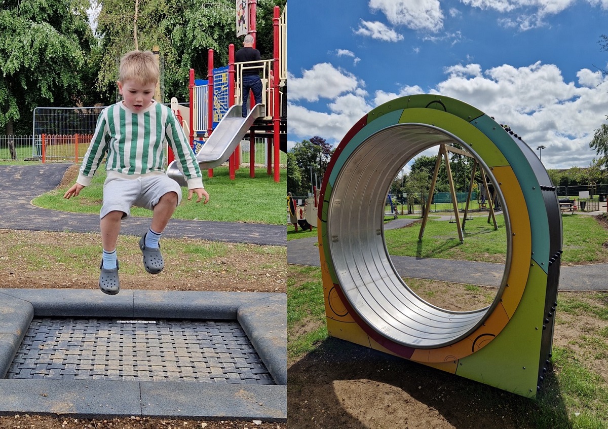 Jumping for joy at Bancroft in Hitchin! Groundwork East help renovate play area in Hitchin