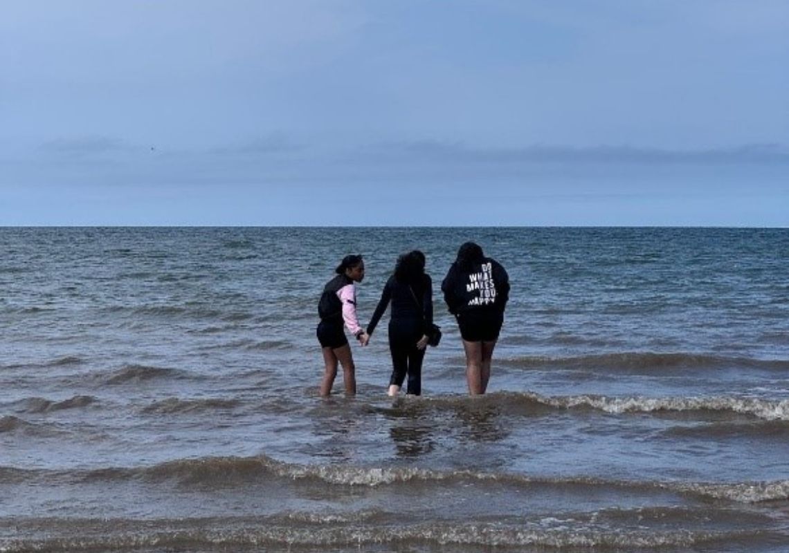 Tahya and friends enjoying a trip to the seaside