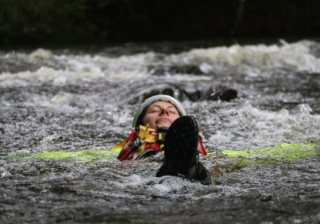 Project Manager Louisa doing Water Safety Training
