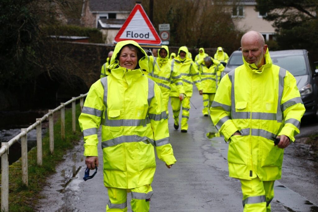 community warden intervening on a flood event