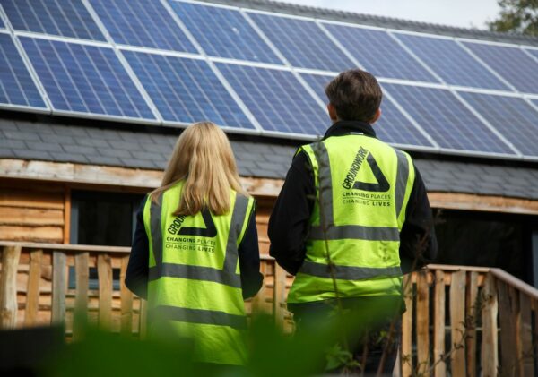 male and female volunteer workers