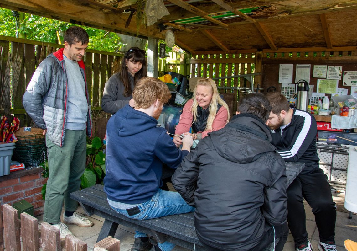 Michael and James taking part in green social prescribing sessions