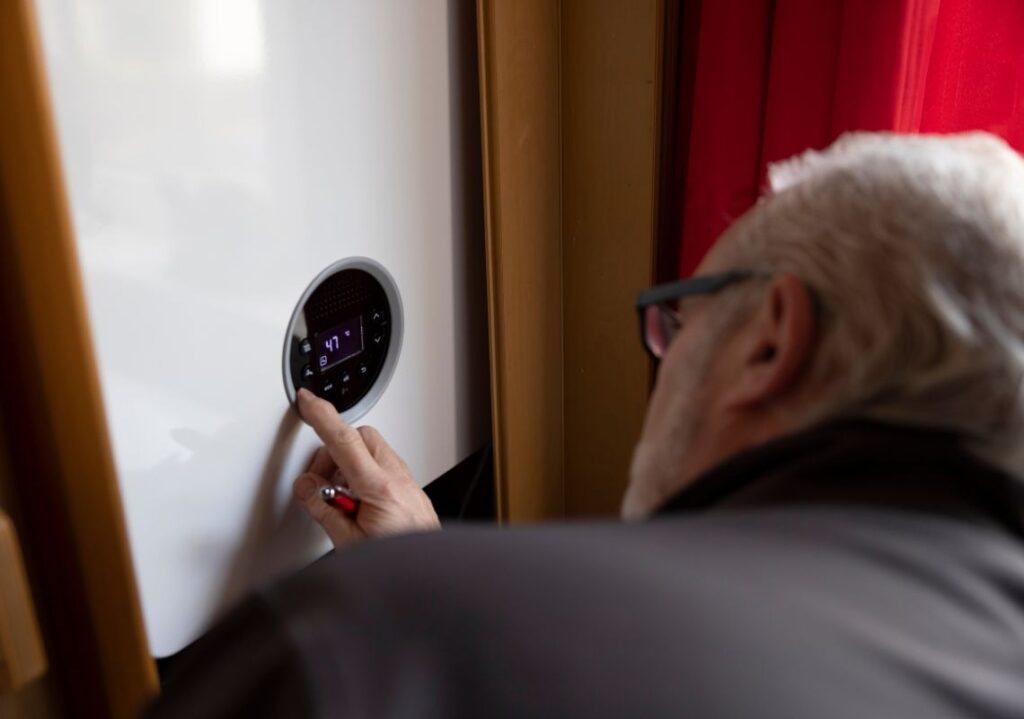 Green Doctor reviewing boiler temperature