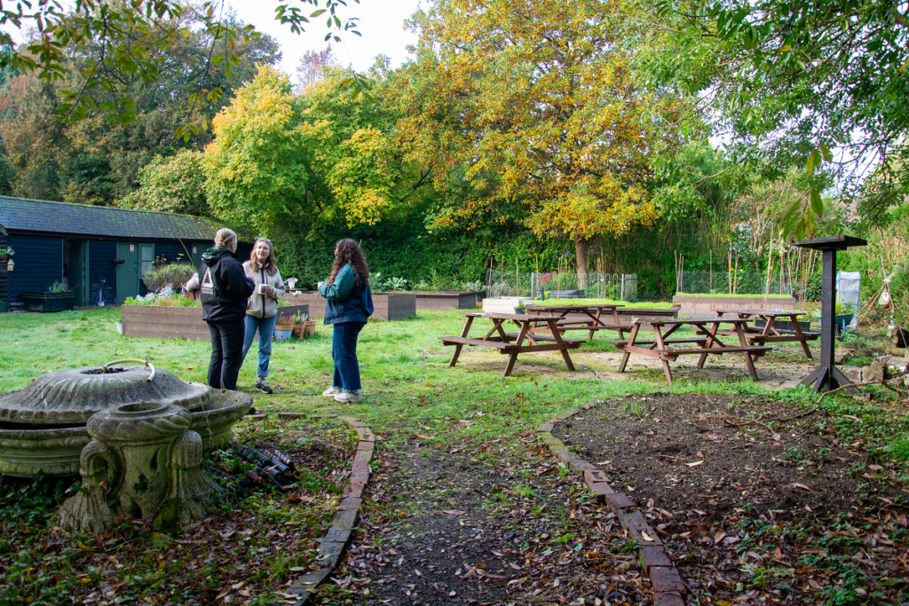 People chatting in their local park