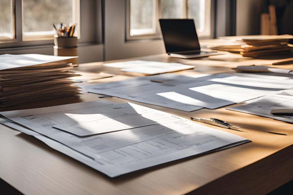 Paperwork on a desk