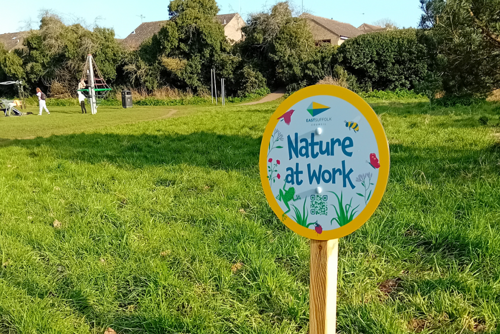 Darby Road Nature at work sign