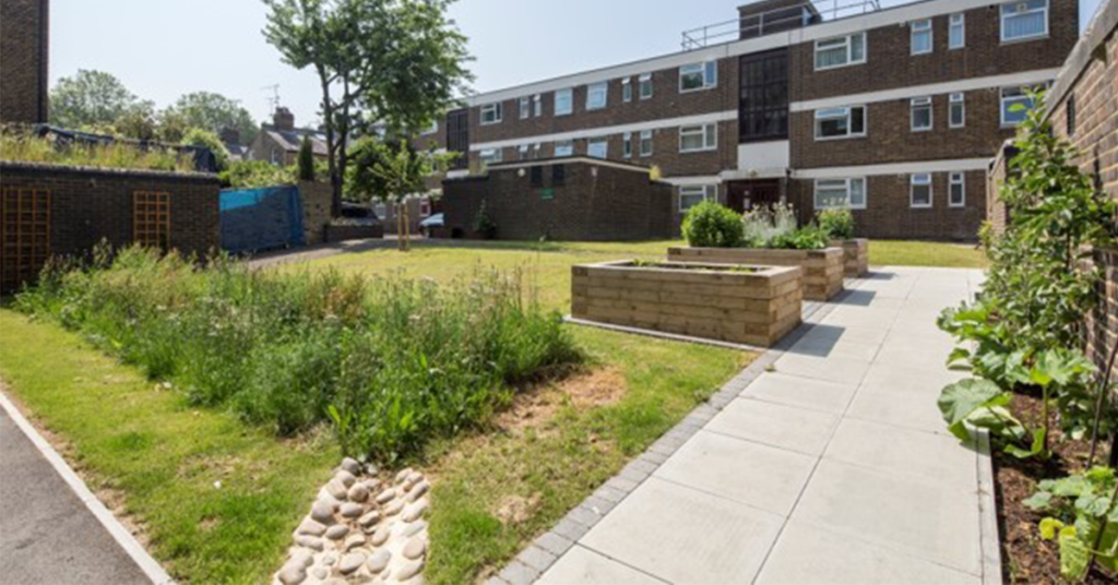 SuDs at London housing estate