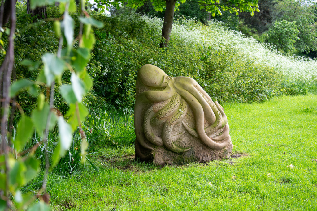 Octopus sculpted in stone 