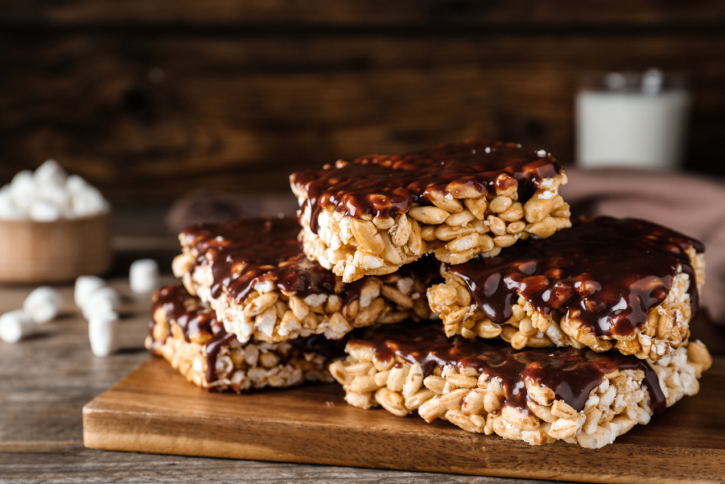 Rice cakes covered in chocolate