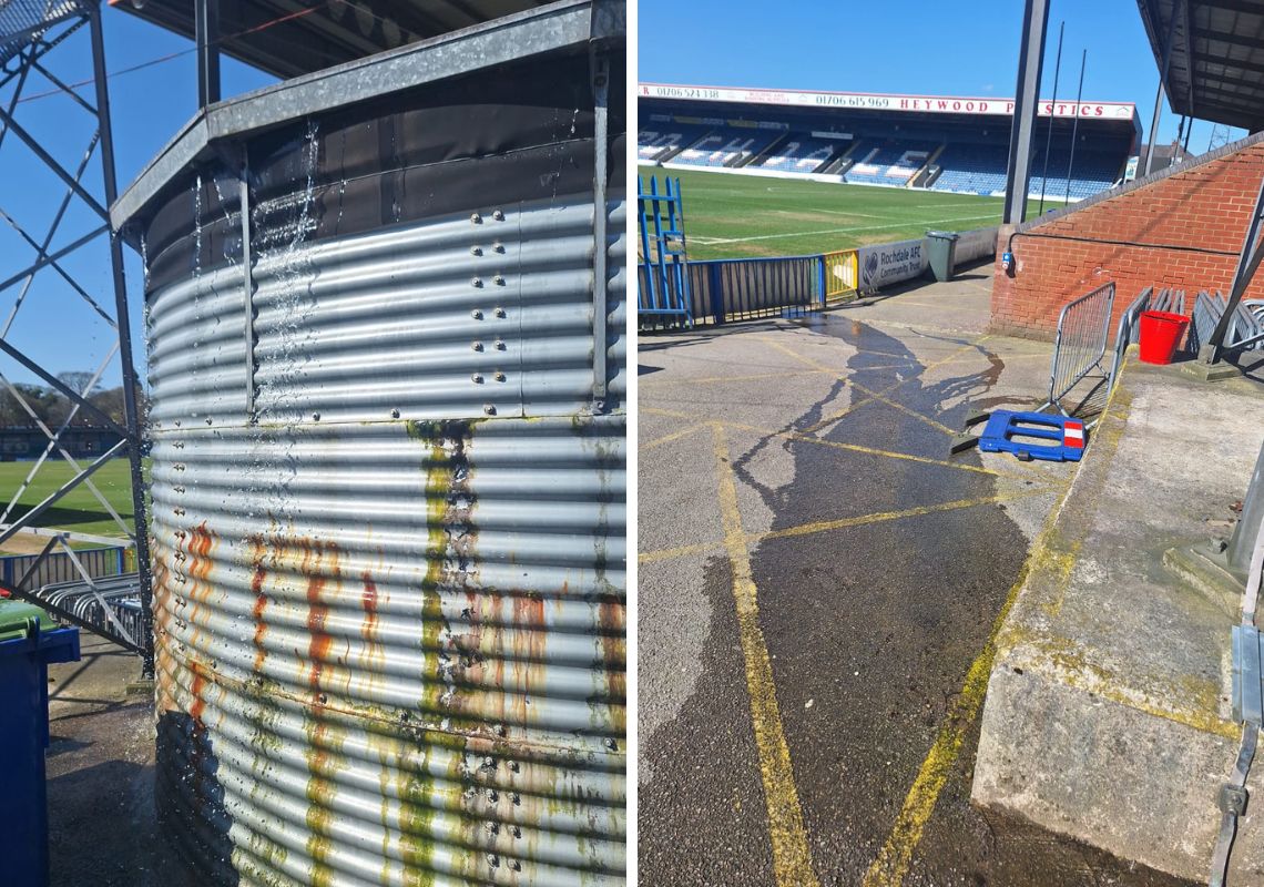 The club's irrigation system before water efficiency repairs