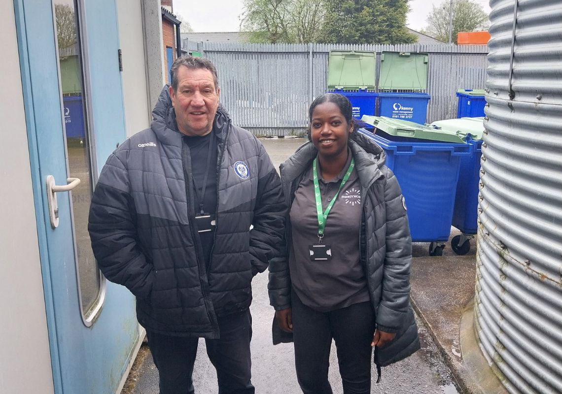Lattoyah from Groundwork and Kevin from Rochdale AFC