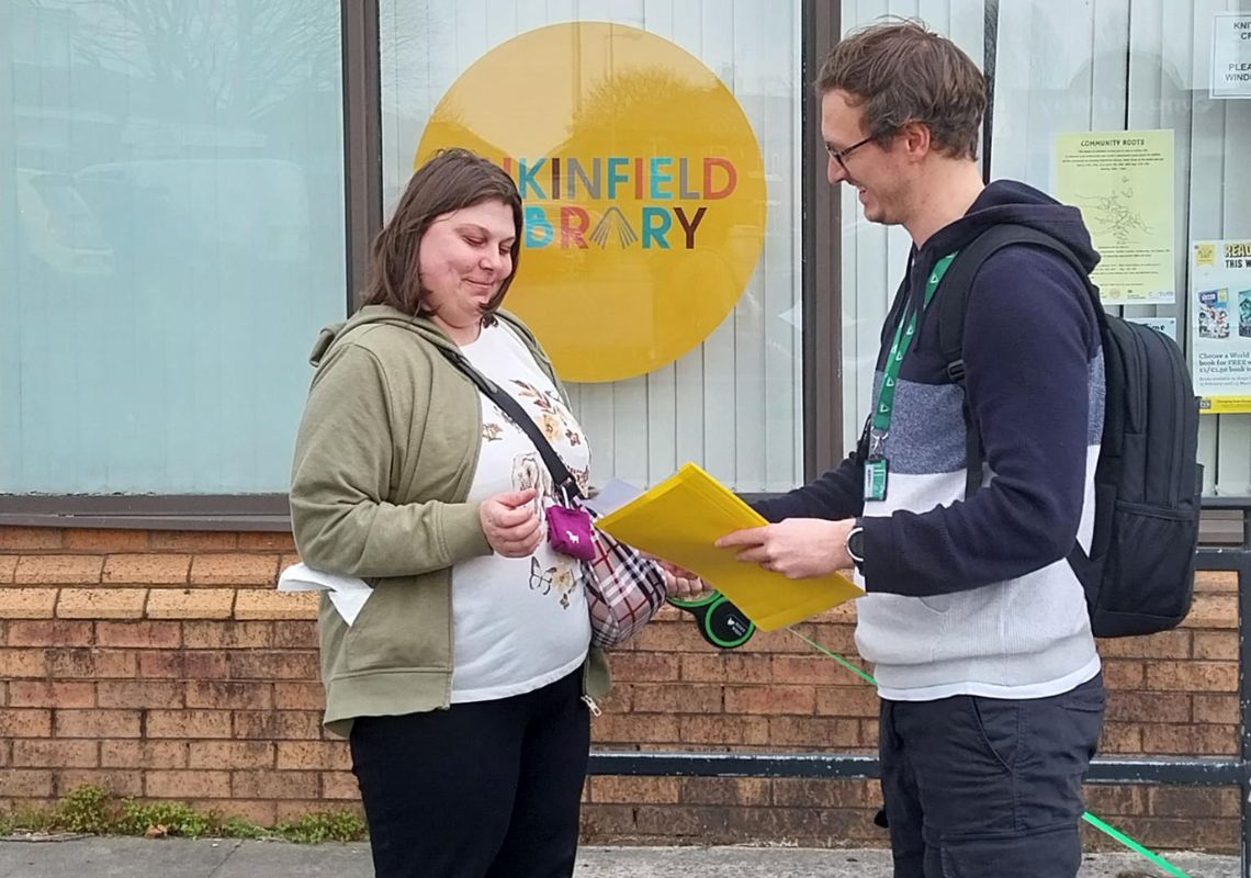 Ryan assisting Amanda with getting a job through the employment programme