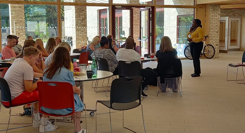 Group of people in a community group meeting