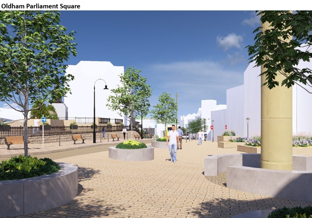Greening Oldham town centre design ideas