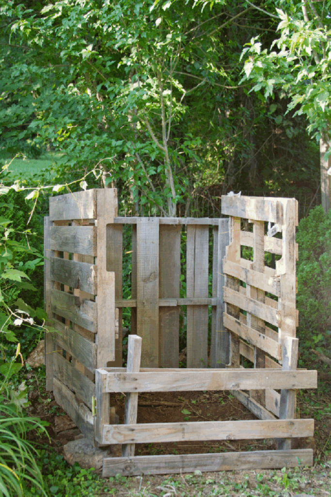 wooden compost bin