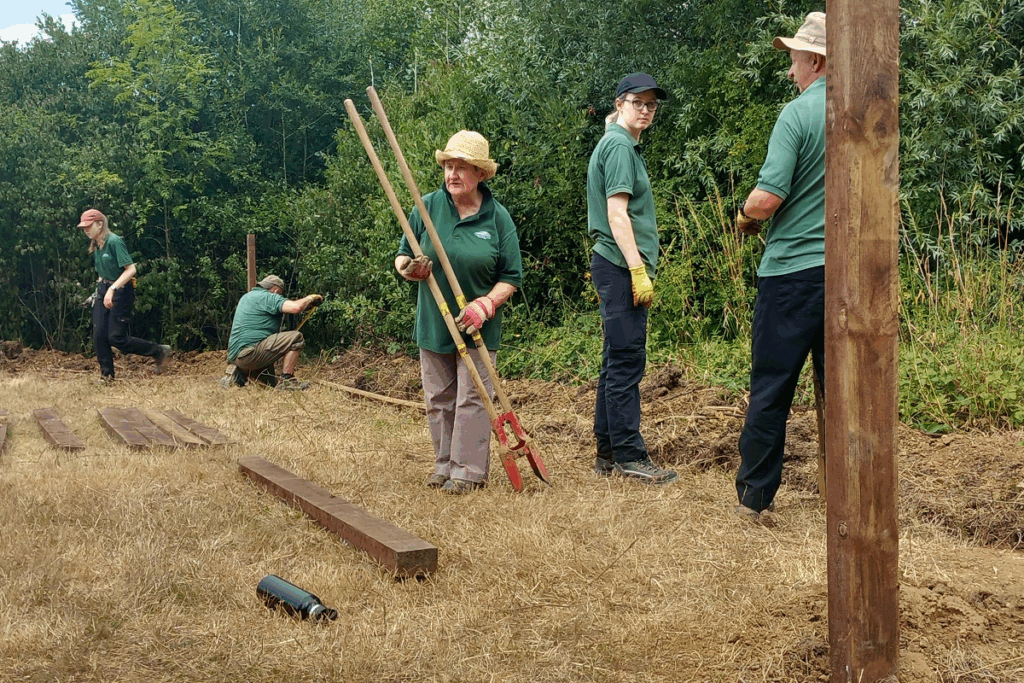 Participants working on green recovery project