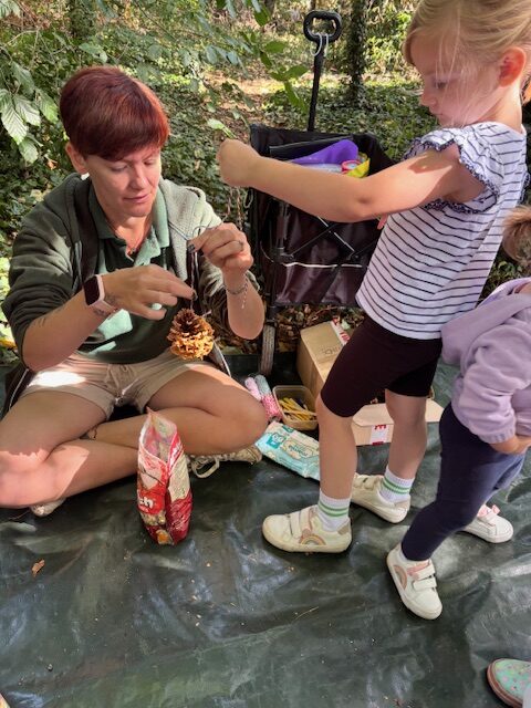 Photo of Megan's daughter with Hannah, Groundwork East facilitator
