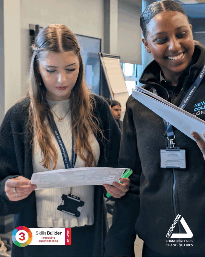 Newham college students during pitch day for the youth leadership programme by groundwork london