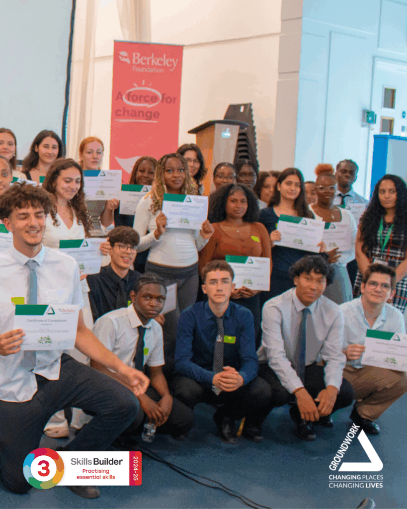 Greig City Academy students at graduation ceremony of the Youth Leadership Programme by Groundwork London