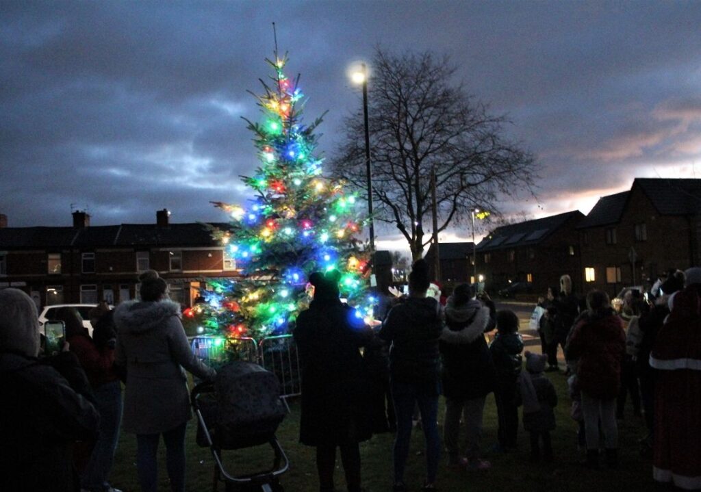 West Gorton Christmas lights switch on