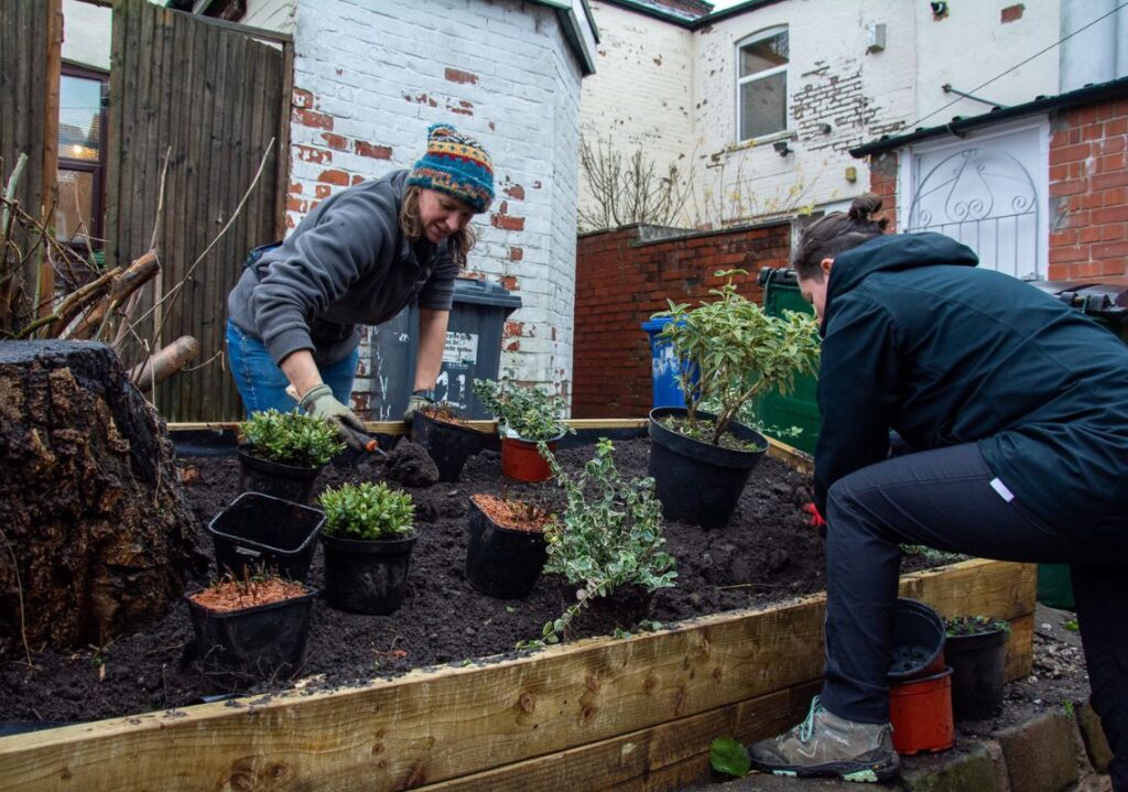 Enhancing the existing planters as part of the Tameside Eco Streets project