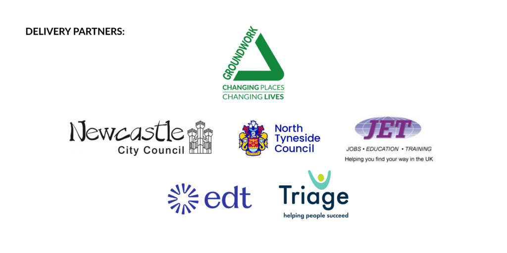 Connect to work delivery partners, Groundwork North east and cumbria, Newcastle City council, north tyneside council, JET, EDT, Triage
