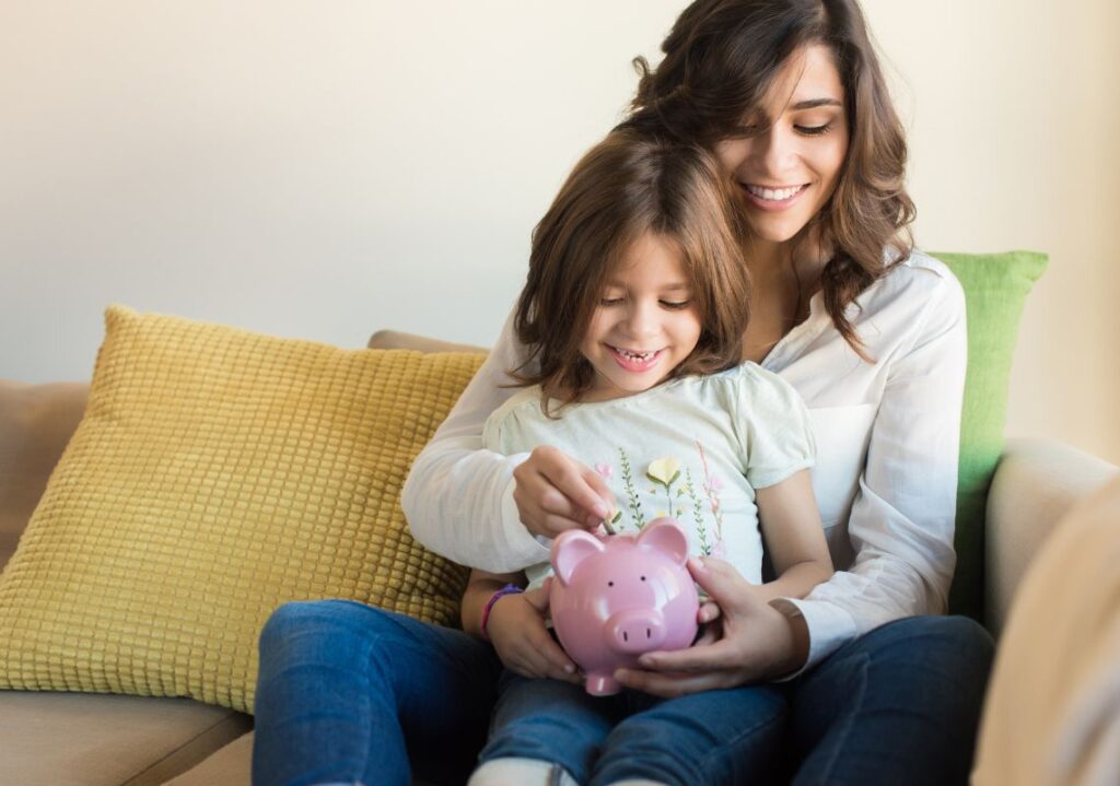 Family saving money
