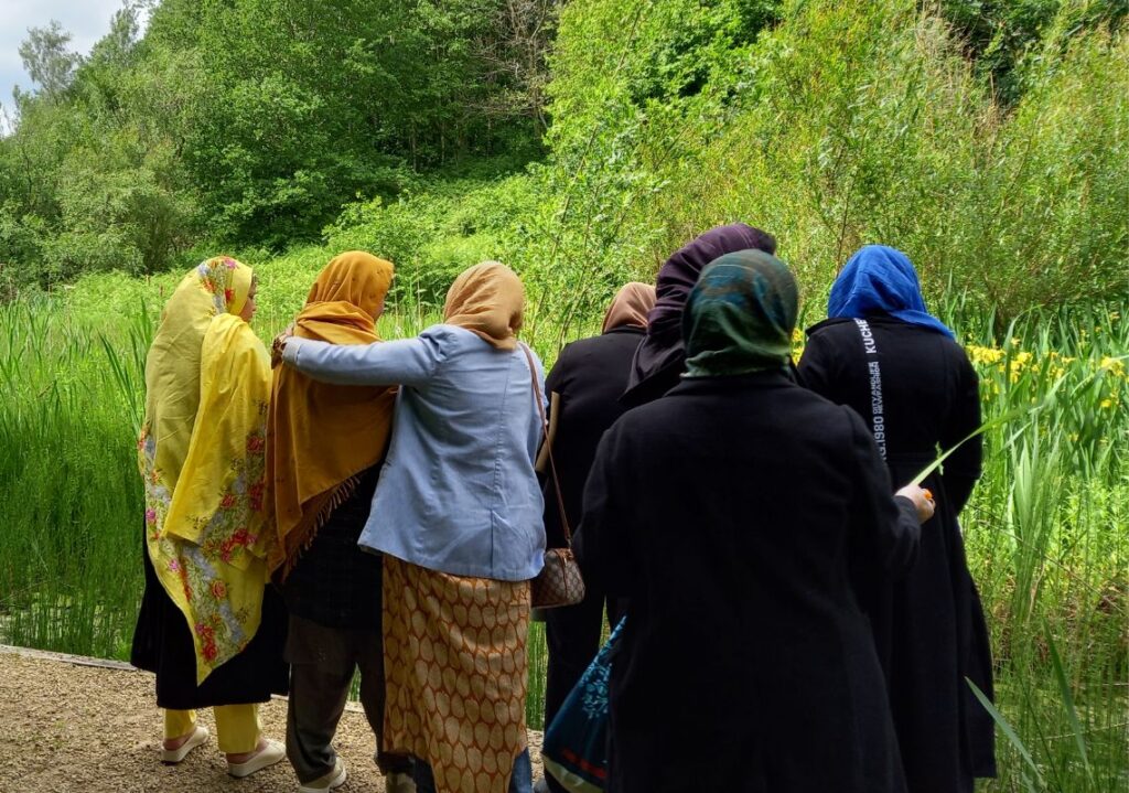 Members of the Oasis Hub on a nature walk