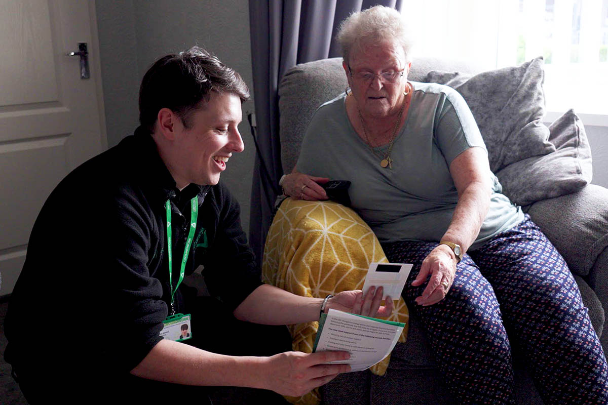 Sheila with Green Doctor, Andrew.