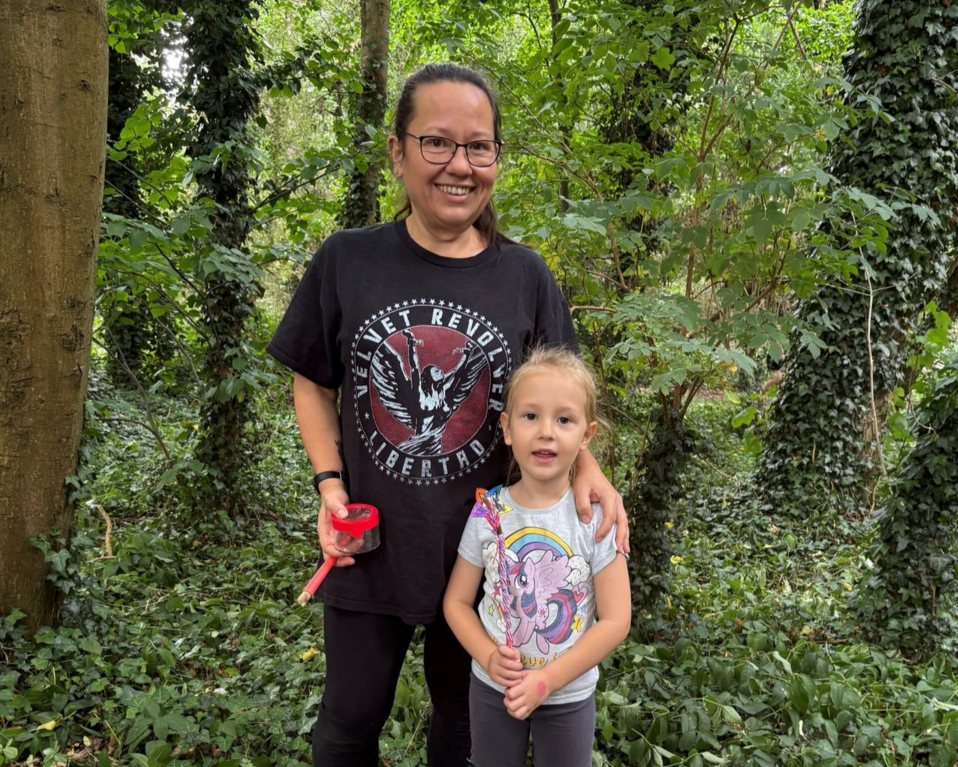 Impact of Wellies in the Woods: Photo of Justina and her daughter