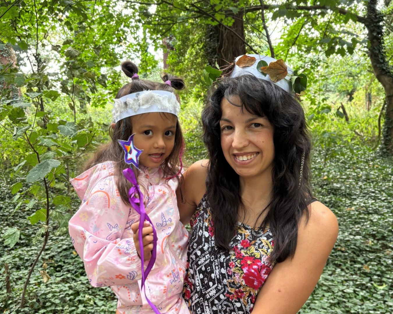 Impact of Wellies in the Woods; Photo of Mandie and her daughter