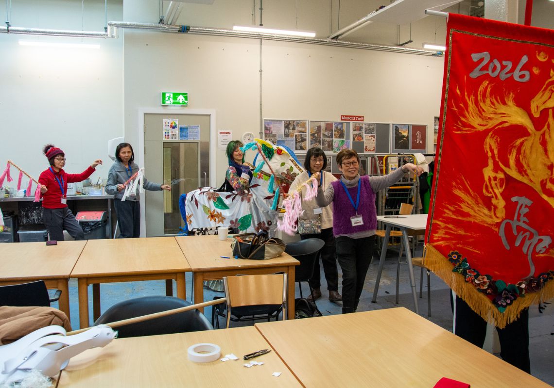 Rag Revival group with their creations