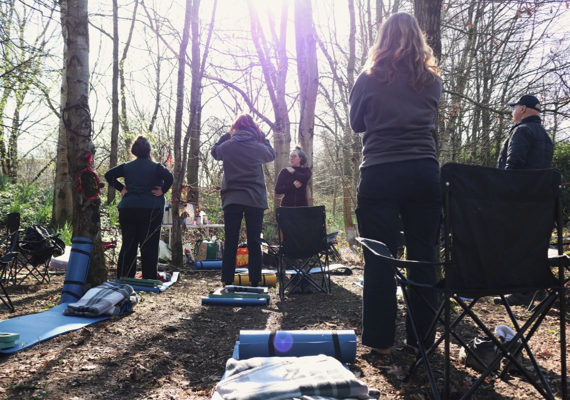Woodland yoga session