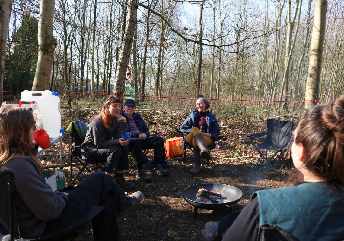 Group campfire talk for Green Connections Trafford