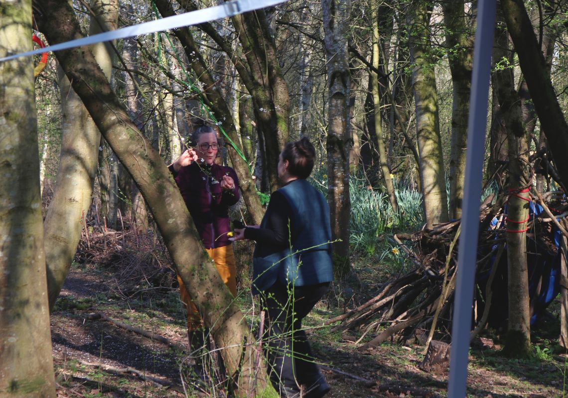 Sarah and another participant spending time in nature