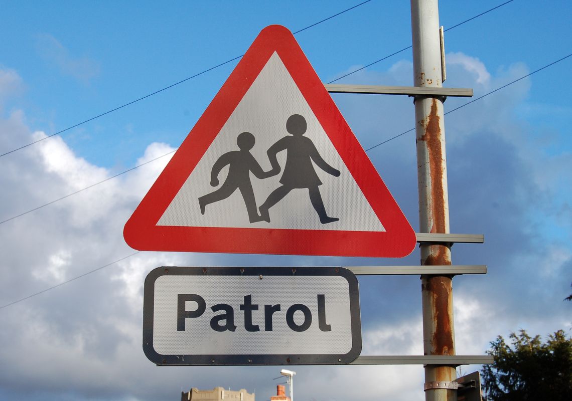 School patrol sign