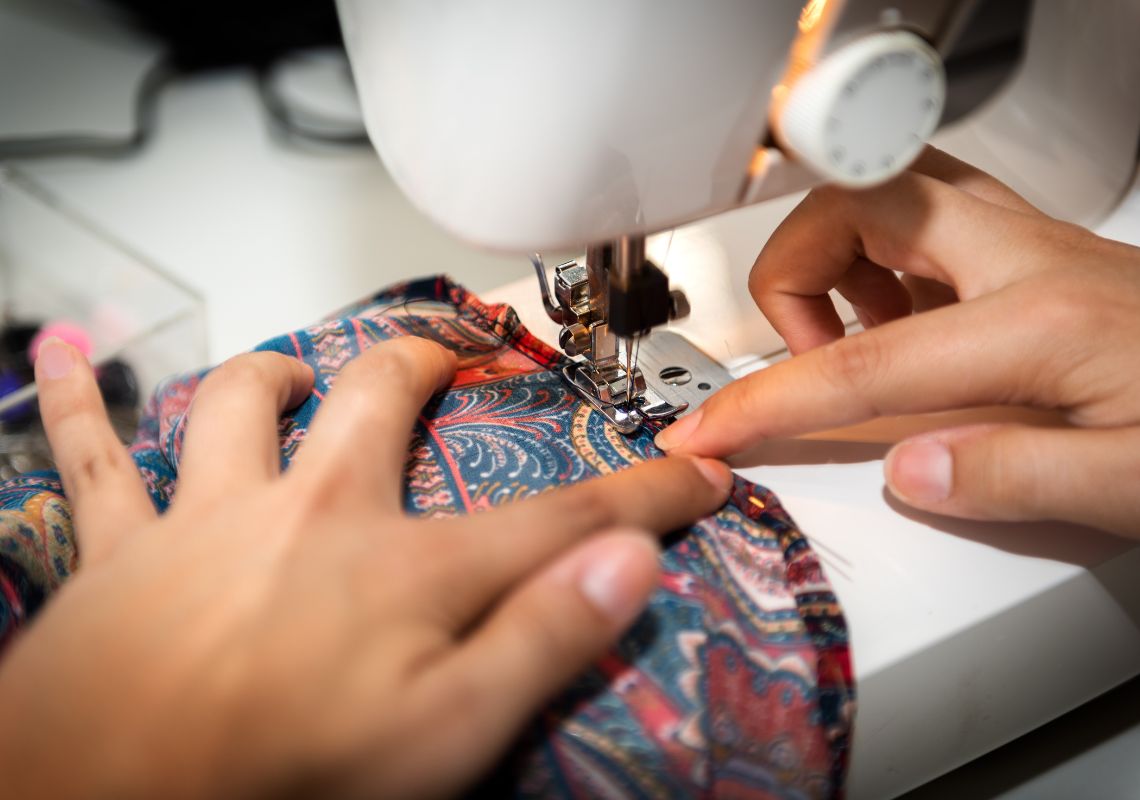 Sewing workshop stock image